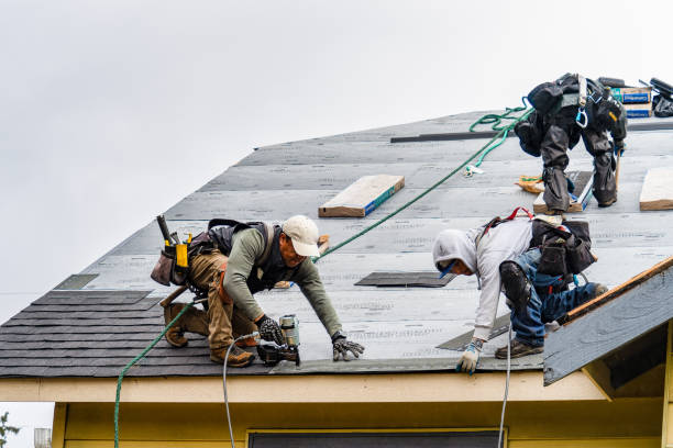 Professional Gutter Installation technician working in Wood River Junction, RI